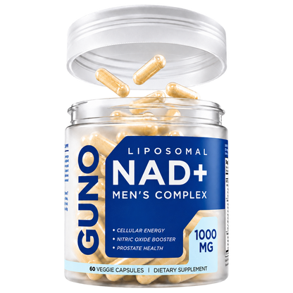 GUNO Liposomal NAD+ Men's Complex open jar on transparent background